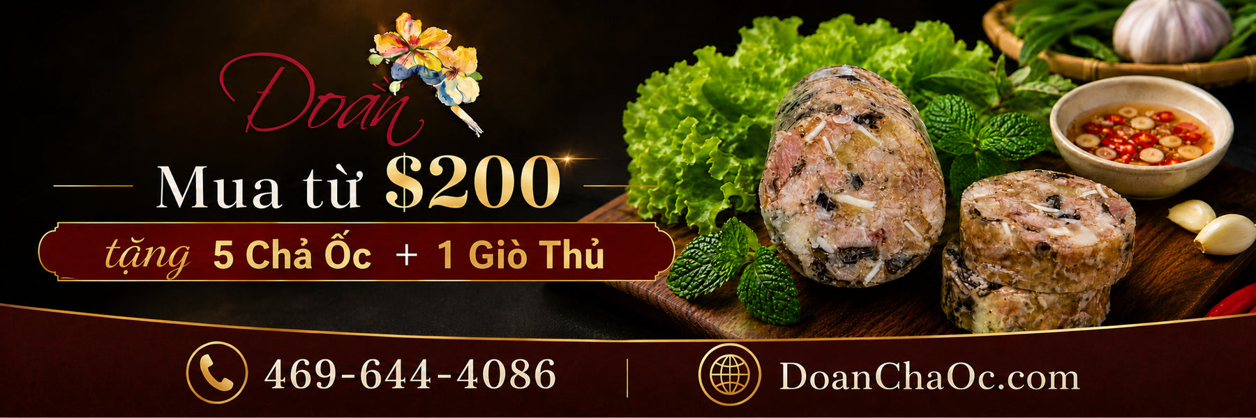 Đoàn Chả Ốc tặng 5 Chả Ốc và 1 Giò Thủ